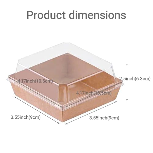 TMLQPACK 100Pack 4Inches Charcuterie Boxes with Chocolate Covered Strawberries Boxes - color: Brown