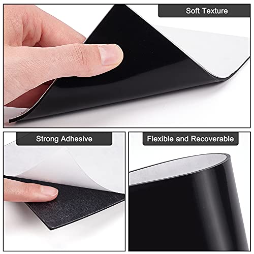 BENECREAT 4PCS Adhesive Silicone Sheet 11.8x8.2 Inch Black Nonslip Silicone Rubber Pad A4 Size 1mm Thick for Gaskets DIY Material, Supports, Leveling, Sealing, Bumpers, Protection, Abrasion, Flooring