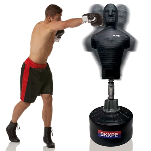 Punching Dummy Freestanding Silicone Punching Bag with Telescopic Height - color: Black2