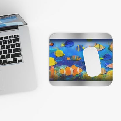 Frutiger Aero Fish Tank Mouse Pad, 9x8 Computer Desk Mat for Home, Office, Gaming, Y2K Nostalgic Retro Futurism Aesthetic