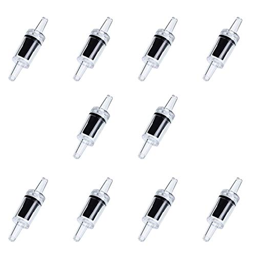 10PCS Plastic One Way Air Pump Check Valves Non-Return Aquarium Fish Tank Air Pump Stop Valve Accessories(Black)