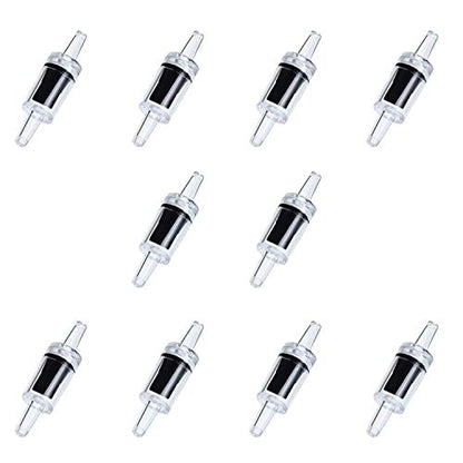 10PCS Plastic One Way Air Pump Check Valves Non-Return Aquarium Fish Tank Air Pump Stop Valve Accessories(Black)