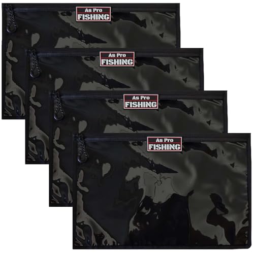 4Pack Fishing Clear Tackle Storage Bag,Waterproof Plastic Storage Fishing Bag for Fishing Gear, Bait, Tackle, Lures and Soft Plastics,Built Tough, Massive Storage Fishing Gift Bag
