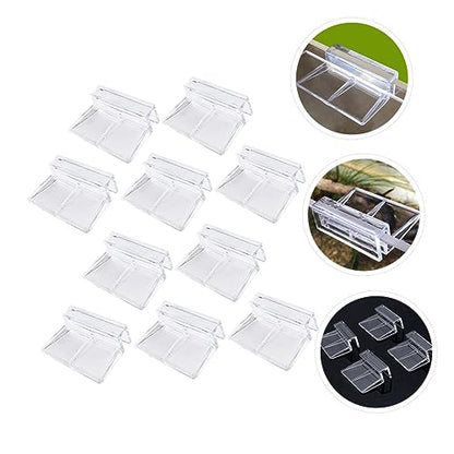 Abaodam 10pcs Acrylic Support Frames for Fish Tank Cover Durable Brackets for Glass Stable Clips for Aquarium Lid Convenient Support Rack for Fish Tanks