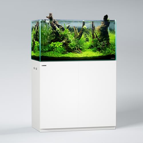 Aquarium Wooden Stand and Cabinet for up to 55 Gal Tank, Fish Reptile Sea Salt WaterTank Stand, Nano Foam Leveling Mat Included, W35.5xD19.7xH31.5 in, Wooden Matte White Painted(Stand Only) - color: White-Fig8_Inlet, size: W35.4xD19.7xH31.5in(90x50x80cm)