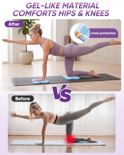 2-4 Pack Yoga Knee Pads, TPE Cushion for Pilates Exercise - color: blue