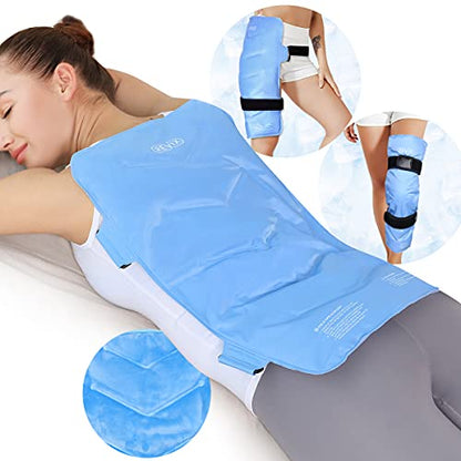 REVIX XXL Full Back Ice Pack Wrap, Large Gel Packs for Injuries Reusable - style: Blue