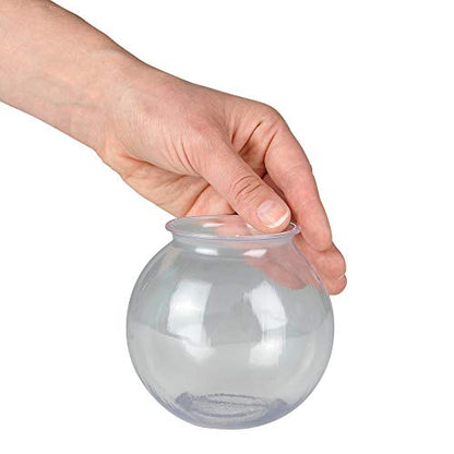16 Oz Plastic Fish Bowl (60 Pack) 4 Inch Heavy Duty Plastic Ivy Bowls, for Candy, Carnival Games, Prizes, Centerpieces and Party Decoration Supplies, BPA-Free