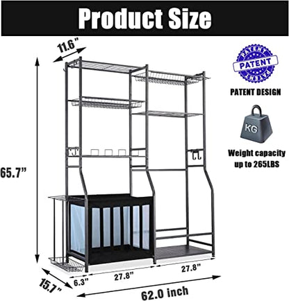 Mythinglogic Sports Equipment Organizer for Garage with Golf Bag Storage