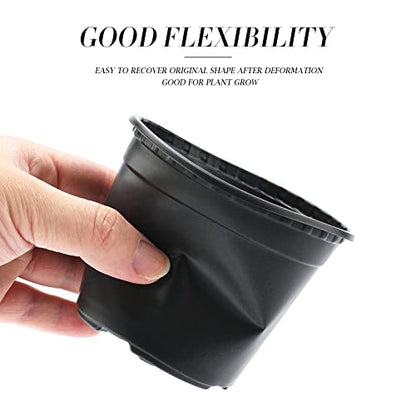 KINGLAKE 100 Pcs 4" Plastic Plants Pots Black - color: Black, size: 4 Inch
