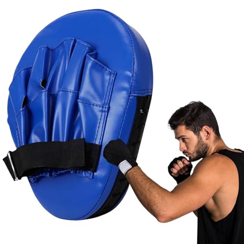 Boxing Pads Gloves Thick Adjustable Curved Focus Punching Mitts - color: Blue