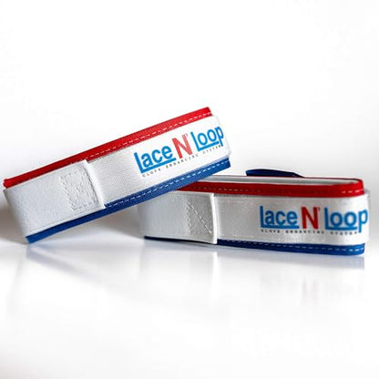 Lace N Loop Straps (Pair) - Lace-Up Boxing Glove Converter - color: Patriotic