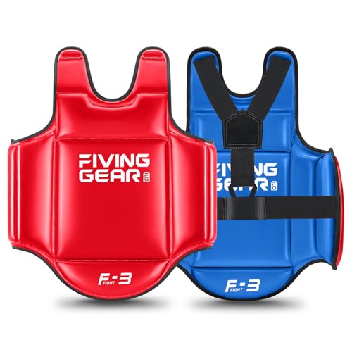 Boxing Body Protector Reversible | MMA Muay Thai Chest Guard, Sparring Training Heavy Punching Shield, Martial Arts Upper Belly Protection Pad, Taekwondo Vest - size: Small