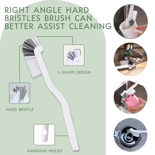 12 Pcs Crevice Cleaning Brush Set, Multi Purpose Gap Cleaning Scrub Brush and Cleaning Shovel, Cleaning Brushes for Vehicle, Kitchen, Bathroom, Corner, Sink, Cup, Teapot, Blender