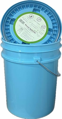 5 Gallon Food Grade Made in USA Plastic Bucket with Screw On Air Tight Double Gasket lid, (Pack of 3) (Aqua Buckets -Aqua Lids)