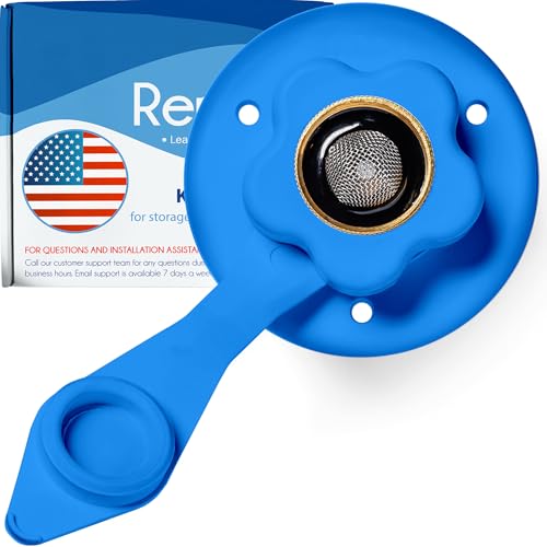 RV Water Inlet Connection. RV City Water Inlet With Check Valve. Inlet Hose Connector. Hose Flange Hookup For RV Camper (Blue) - color: Blue