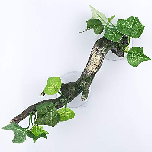 AQUA KT Reptile Corner Branch Terrarium Plant Decoration with Suction Cup for Amphibian Lizard Snake Climbing - color: Climbing Branch