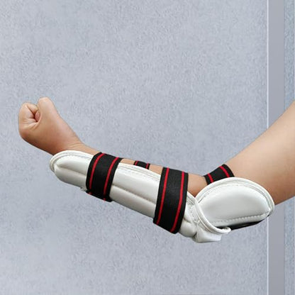 Fancyes Taekwondo Shin Protector Taekwondo Arm Shin Guards Impact Resistant Padded Protective Gear for Training Sparring Kickboxing, M