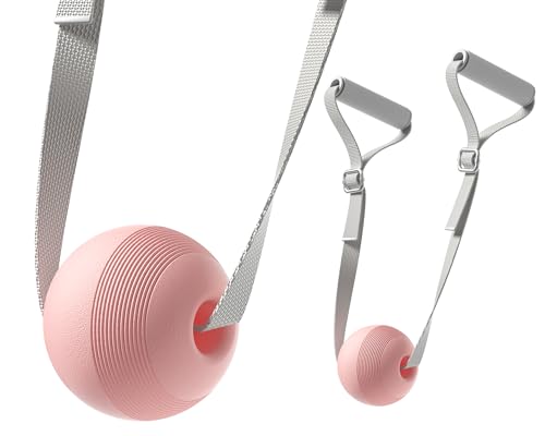 VICSKY Myofascial Release Massage Ball with Handles - Trigger Point Ball for Leg, Neck, Foot Pain Relief, Adjustable Strap, Deep Tissue & Muscle Relaxation, Pressure Release Tool (Pink) - color: B: Pink, Single Ball