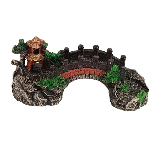 Aquarium Landscaping Rockery Bridge Simulation Plants Decoration for Fish, Made of, 5.7 * 2.2*.4 Inch, Suitable for Home and Hotel Decorations (Assorted Color)