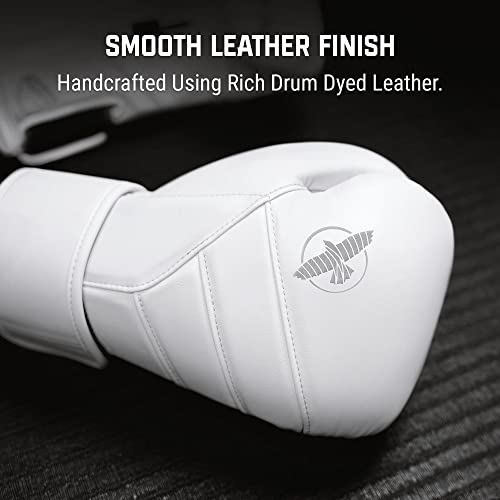 Hayabusa T3 Kanpeki Leather Boxing Gloves - color: White, size: 14oz