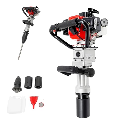 Bepritm Gas Powered T Post Driver, 32.7CC 2-Stroke Fence Post Pile Driver Gasoline Piling w/Conversion Head and Two Sleeves, 7000RPM Portable Petrol Piledriver (32.7CC 2 Stroke Style A) - color: 32.7cc 2 Stroke Style a