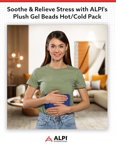 Alpi Rectangle Plush Gel Bead Ice Pack, Blue, Reusable Ice Packs with Beads - color: Blue, size: Rectangle 2 Pack
