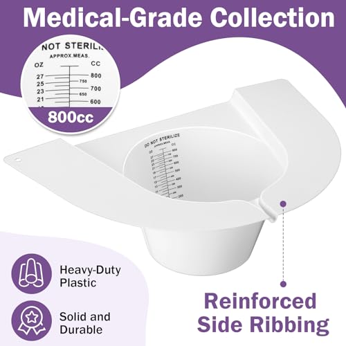 TrelaCo 25 Pcs Urine Hats for Toilets Stool Sample Collection Kit Urine Collection Hat Collector Specimen Cups Pee Sample Cup Containers for Women and The Elderly, 27oz/ 800cc