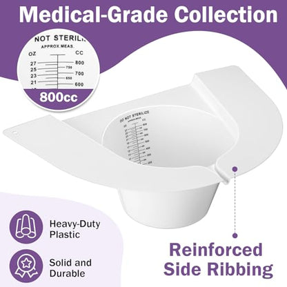 TrelaCo 25 Pcs Urine Hats for Toilets Stool Sample Collection Kit Urine Collection Hat Collector Specimen Cups Pee Sample Cup Containers for Women and The Elderly, 27oz/ 800cc