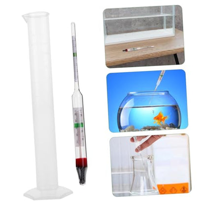 PRETYZOOM 1set Hydrometer Testing Tool Measuring Cylinder for Aquaculture Accurate Densitometer for Fish Tanks Simplifies Seawater Monitoring