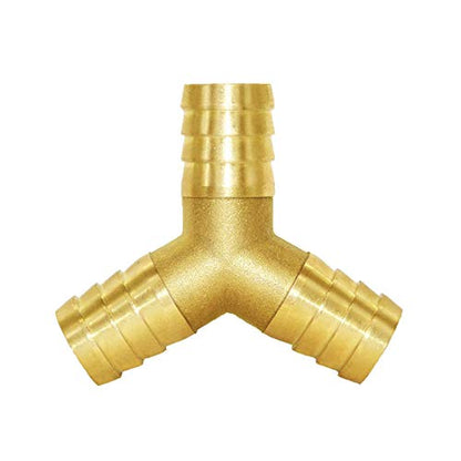 3/4" Hose Barb Y Shaped 3 Way Union Fitting Intersection/Split Brass Water/Fuel/Air - size: 0.75 Inch