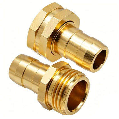 Garden Hose Repair Connector with Clamps, Set of 3 Aluminum Water Hose End Replacement Fit for 3/4" and 5/8" Garden Hose Fittings - color: 3 Sets - Brass