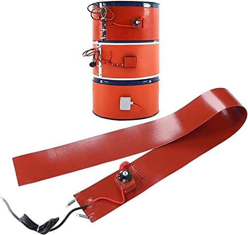 Adjustable Metal Drum Heater, Silicone Pail Heater Pad with 30‑150℃ Thermostat, Flexible Temperature Control for Oil Drums & Liquefied Tanks - Digital Display