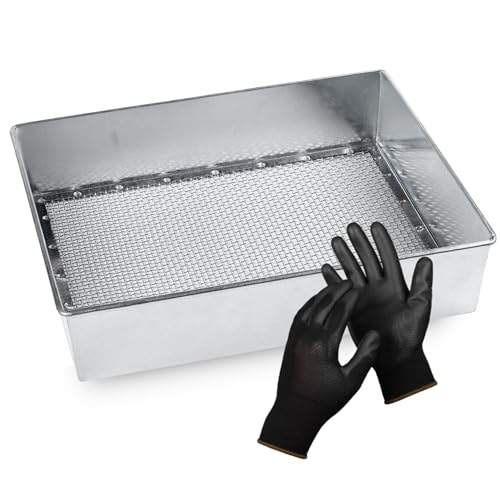 Soil Sifter, Standard Size (12 x 10 inches) with 1/8-inch Mesh, Garden Sieve for Dirt, Sand, Rocks, and Compost - size: 1/8 inch