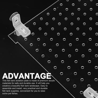 LALAFINA Acrylic Fish Tank Isolation Board with Suction Cups, Aquarium Divider Panel 25x30cm for Fish Breeding and Tank Separation