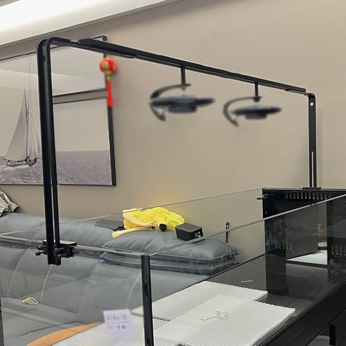 Aluminum Clamp-On Drop Aquarium Light Riser for Rimless Fish Tank, 12'' 20 in High Adjustable Reptile Tank Hanging Lamp Stand Bracket - Easy Installation(L 3.6-4.3 ft,H 12in) - color: L 3.6 - 4.3 Ft, size: H 12in