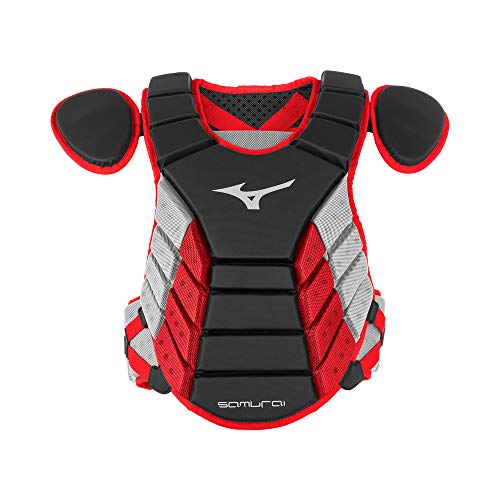 Mizuno Mizuno Samurai Baseball Chest Protector - color: Black/Red, size: 16"