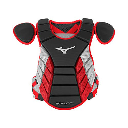 Mizuno Mizuno Samurai Baseball Chest Protector - color: Black/Red, size: 16"