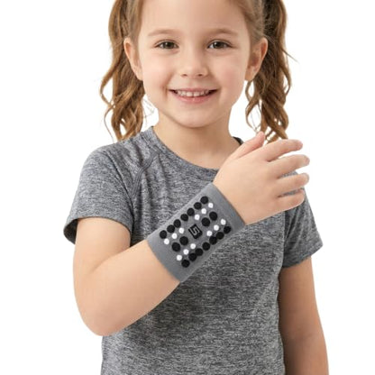 NMK Unisex Kids Soft Wrist Sleeves for Basketball Soccer Breathable 1Pair - color: Grey, size: Large