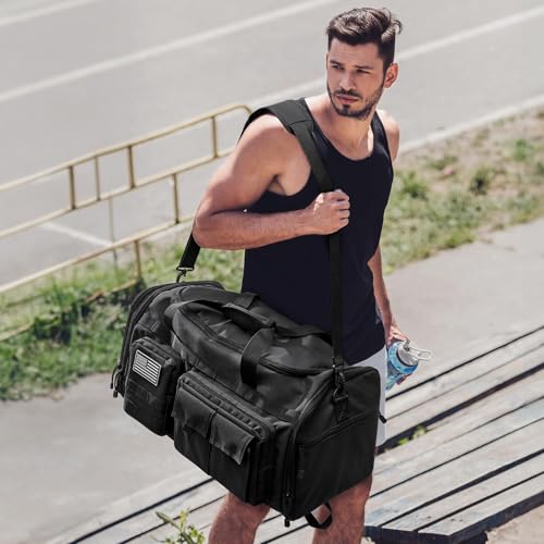 G4Free 3-in-1 Expandable Duffle Bag for Travel Gym, Large Duffel Backpack - color: Black