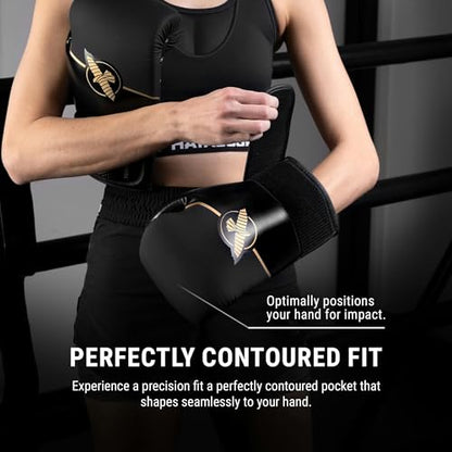 Hayabusa Sport Boxing Gloves - Dual-Splinted - color: Black / Gold, size: 14oz