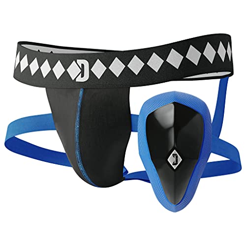 Diamond MMA Jock Strap + Athletic Cup for Men | 4-Strap No Shift Athletic Supporters for Men with Cup for MMA, Boxing, Muay Thai, Wrestling, Jiu Jitsu | High Impact Sports Jockstrap with Cup - size: Medium