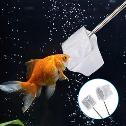 Extendable Fish Handling Tool with Ergonomic Grip Stable Construction Fishing Net for Aquariums and Fishtanks Fish Catcher - color: Circular, size: Small