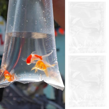 BESTonZON 100pcs Transparent Fish Packing Bags 10.61 x 7.86" inch Oxygen Filling Sealable Bags Leakproof Shipping Pouches for Live Fish Fry Transport - size: 27.00X20.00X0.10CM