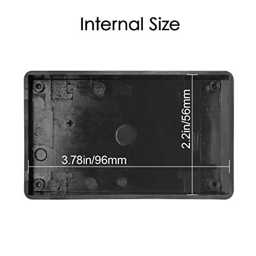 5Pcs ABS Plastic Electrical Project Case Power Junction Box, Project Box Black 3.9 x 2.4 x 1.0 inch (100 x 60 x 25 mm) - size: 3.9" x 2.4" x 1.0"(5pc)
