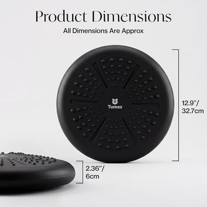 Tumaz Wobble Cushion Wiggle Seat Core Balance Disc with Pump - color: 13. Black