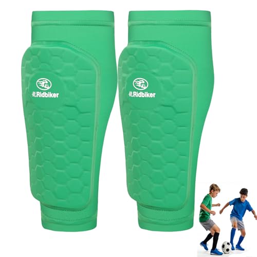 Soccer Shin Guards Shin Pads, Calf Compression Sleeve with Honeycomb Pads, Lightweight Shin Defender Shin Guards Kids for Adult Men Women, Boys, Girls, Youth - color: Green, size: 3X-Small