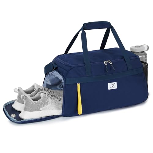 SKYSPER 35L Gym Bag with Shoe Compartment & Wet Pocket | For men & women, carry-on size, travel & sports, workout & overnight, large wet pocket, black color - color: blue