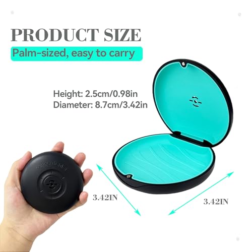2 Pack Retainer Case with Vent Hole, Compatible with Invisalign - color: Black Purple+Black Cyan