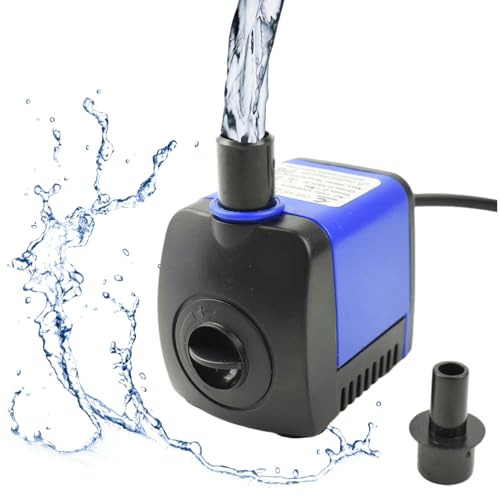 Conquerall CHA-450 140GPH 550L/H AC 110V Submersible Pump 8W for Fish Tanks, Water Features, Ponds, Aquariums, Fountains, Statues, Backyard Fountains, Pump Hydroponics, and Pet Waterers - size: 140GPH-8W